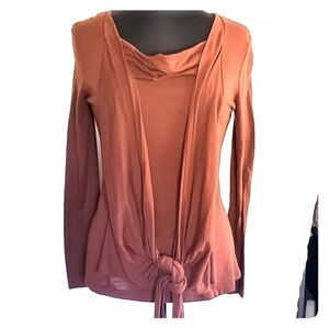 Avon Mark Long Sleeve Tie Front Blouse Small